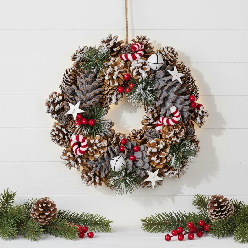 Candy Cane Christmas Wreath