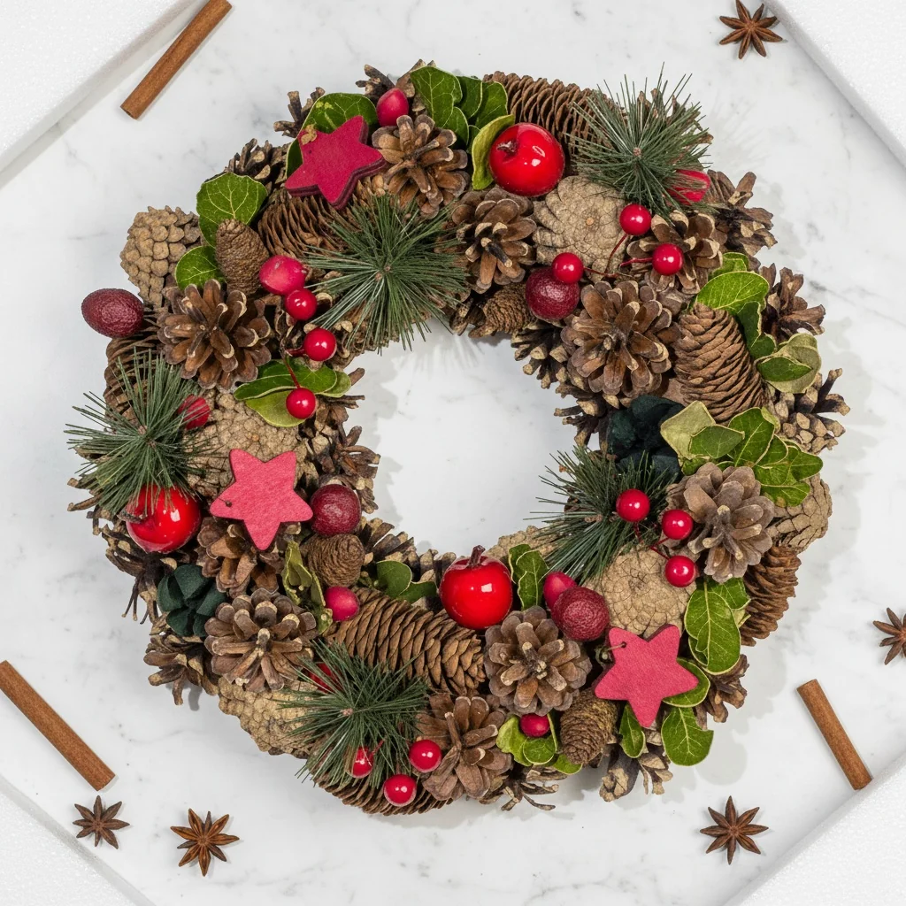 Festive Fireside Christmas Wreath