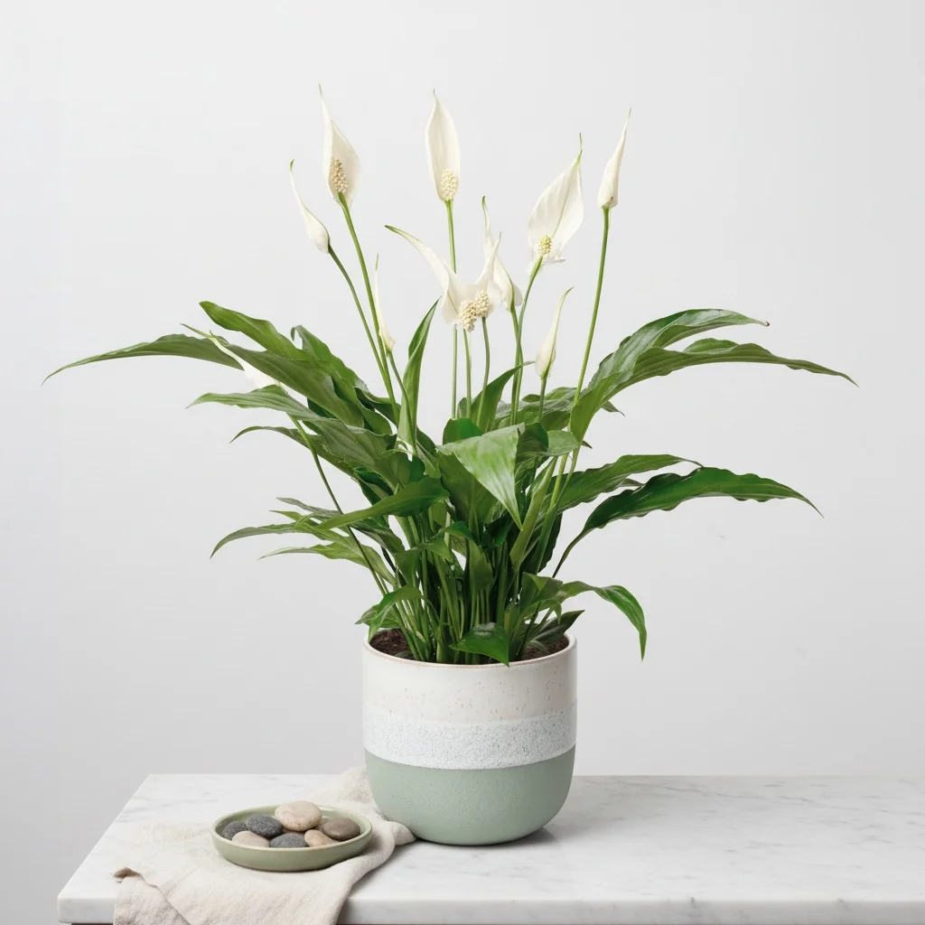 Peace Lily - Elegant white peace lily in pot