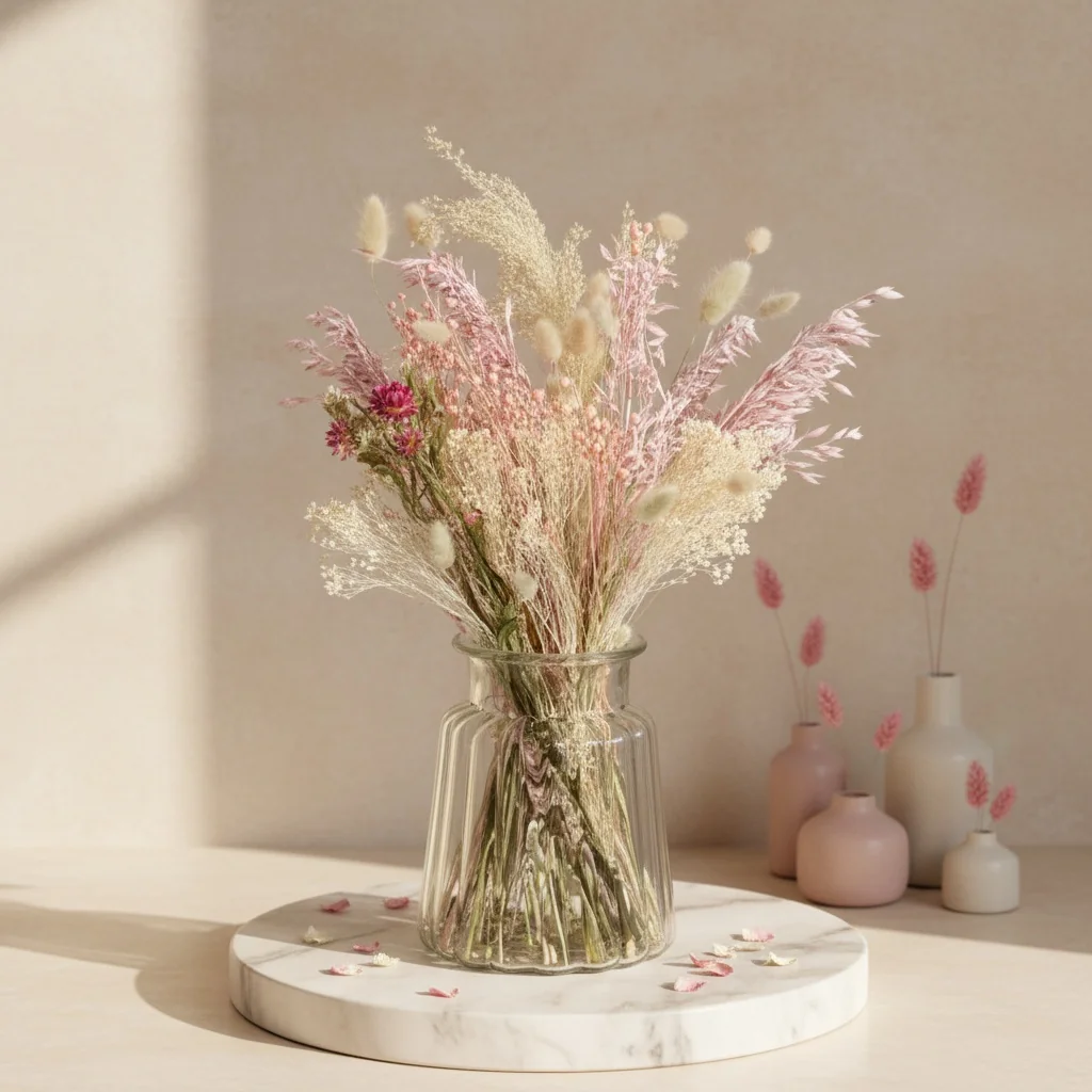 Rose Quartz Dried Flower Bouquet