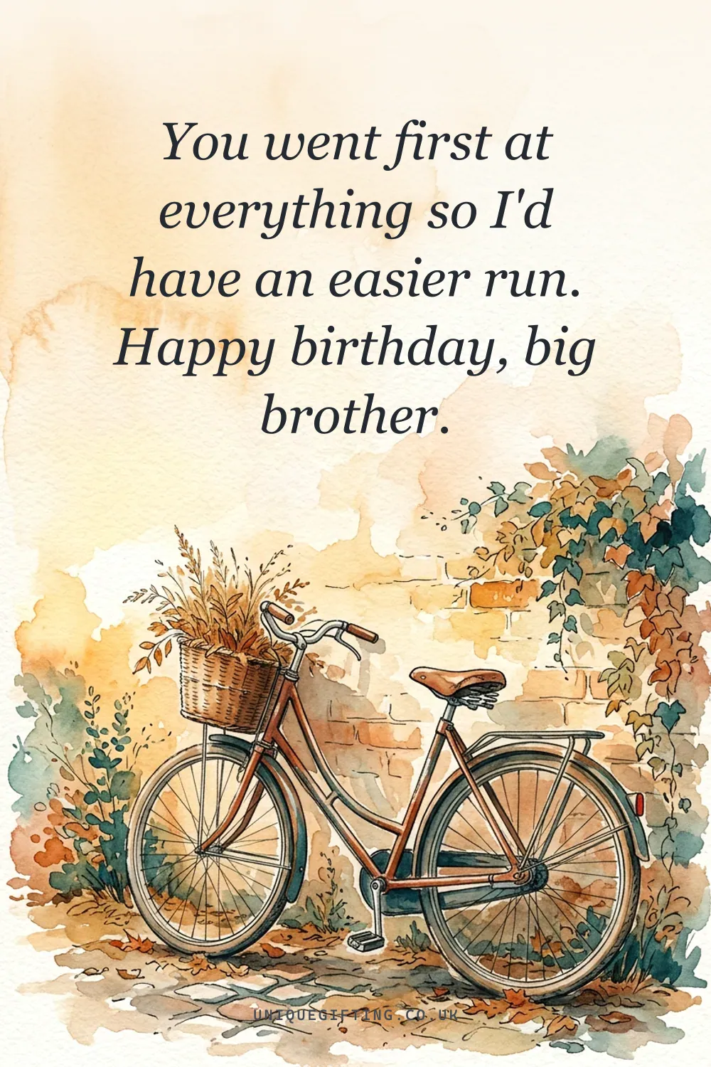 You went first at everything so I'd have an easier run. Happy birthday, big brother.