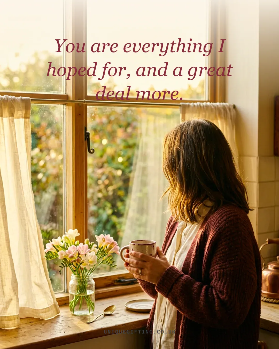 You are everything I hoped for, and a great deal more.