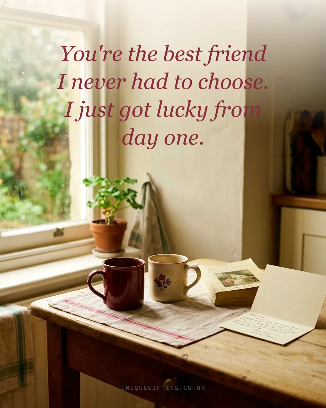 You're the best friend I never had to choose. I just got lucky from day one.