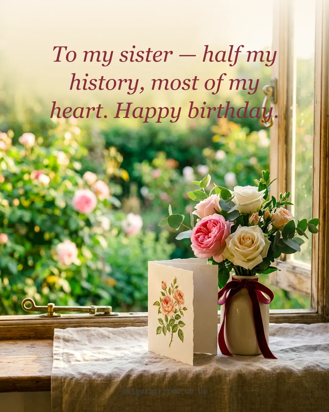 To my sister — half my history, most of my heart. Happy birthday.