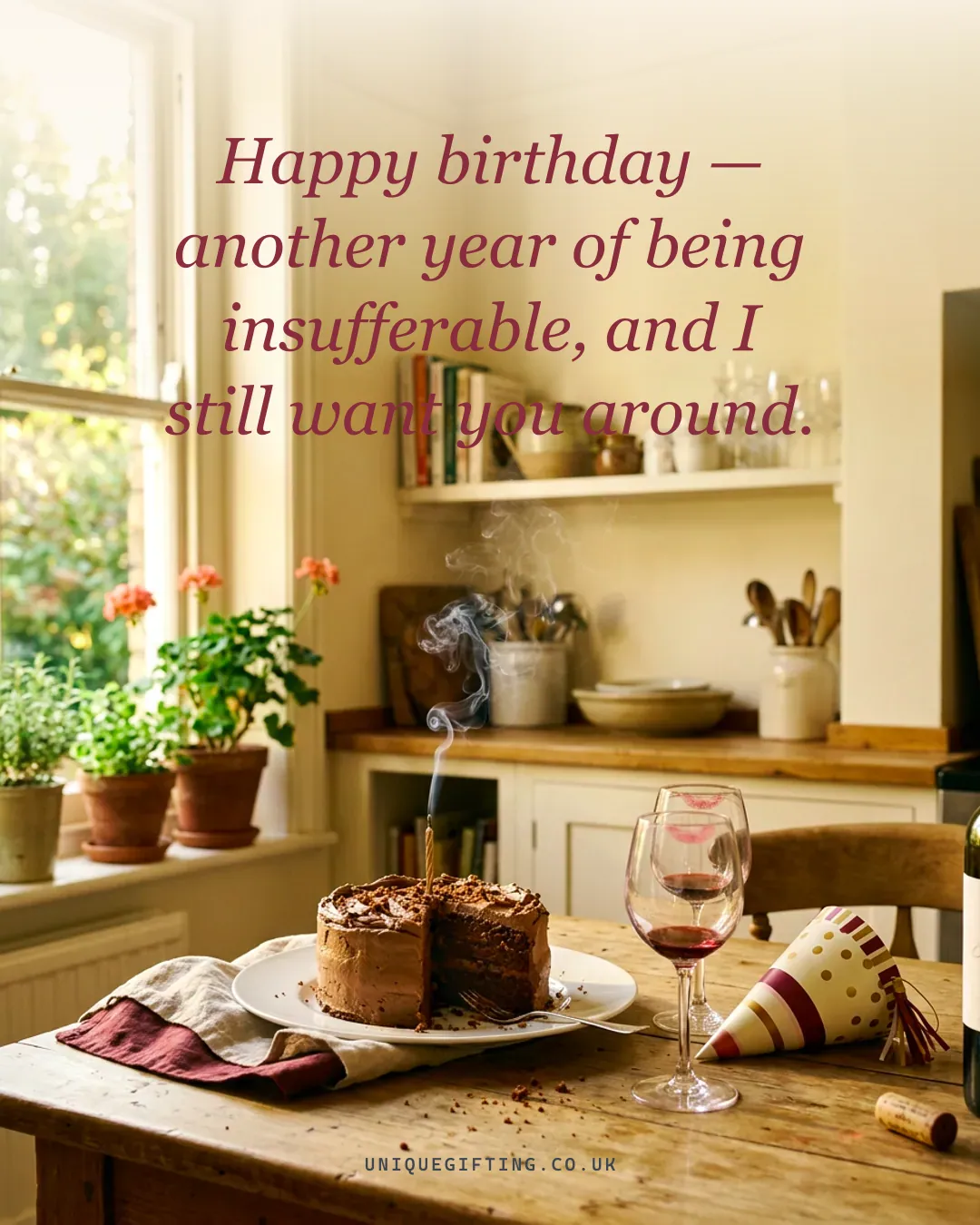 Happy birthday — another year of being insufferable, and I still want you around.