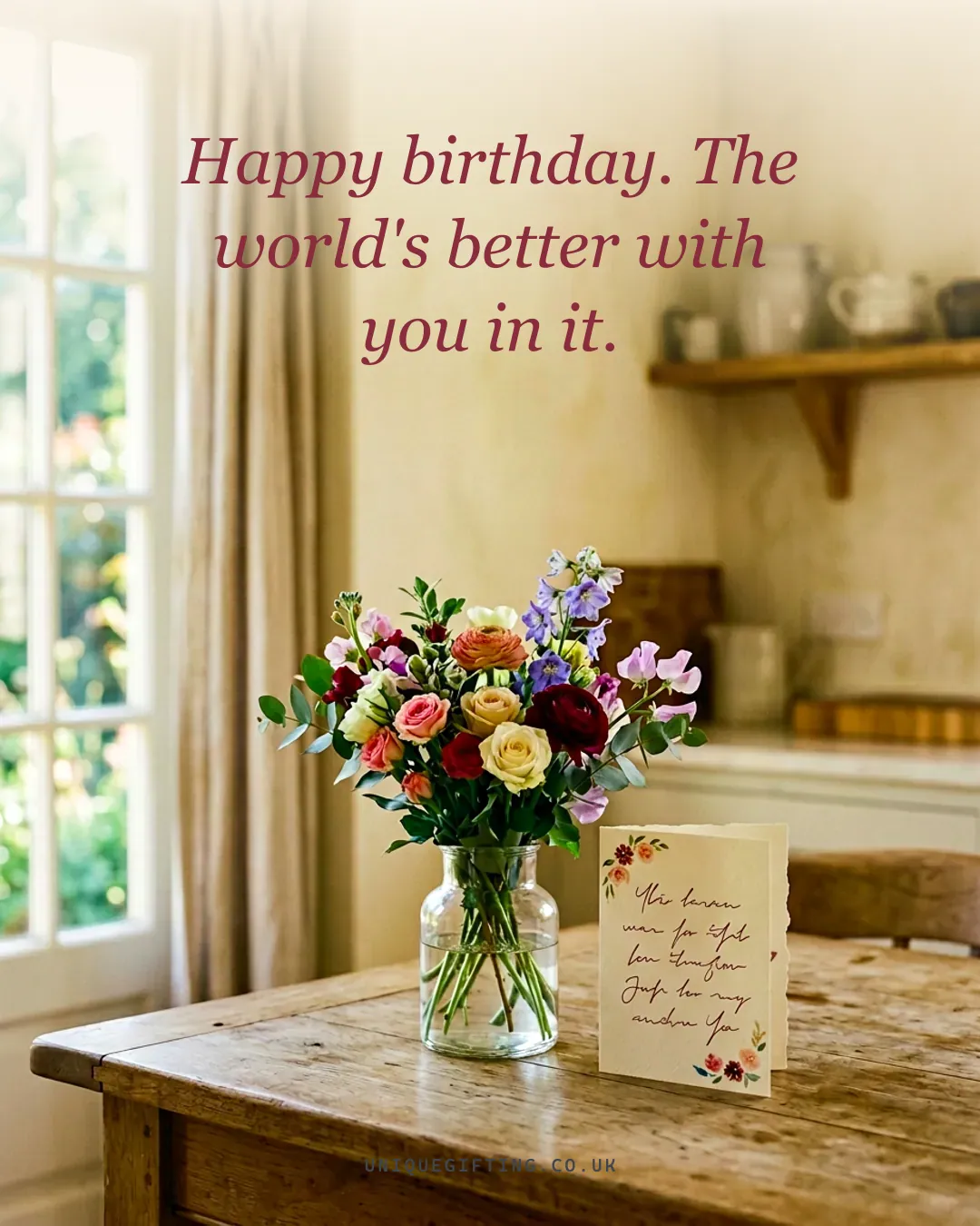 Happy birthday. The world's better with you in it.