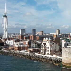 30 Minute Towers, Tall Ships and Portsmouth City Helicopter Experience for Two