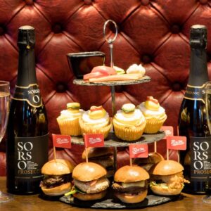 Burger Bites Superior Afternoon Tea with Bottomless Fizz for Two