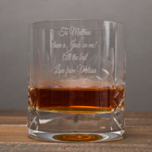 Engraved Crystal Whisky Tumbler amp Jack Daniels Gift Set
