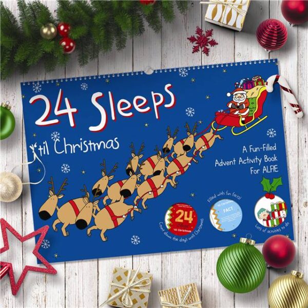 Personalised 24 Sleeps Til Christmas Activity Advent Book