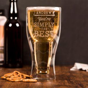 Personalised Bottoms Up Beer Glass Simply The Best