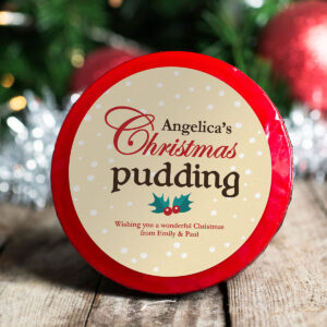 Personalised Christmas Pudding Holly Pudding