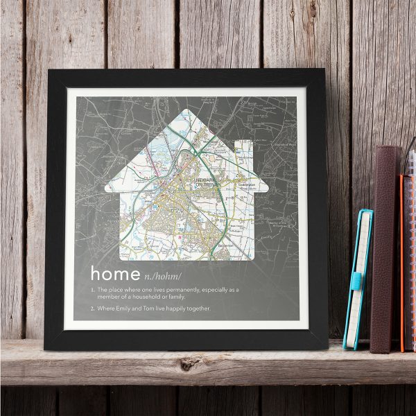 Personalised Framed Map Print Definition Of Home