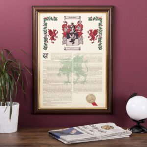 Personalised Framed Print Family Crest amp Surname History