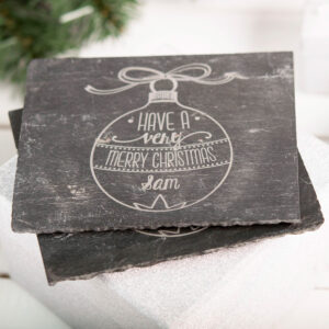Personalised Set Of 2 Slate Coasters Have A Very Merry Christmas