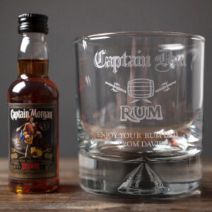 Personalised Tumbler and Rum Miniature Captain Dad