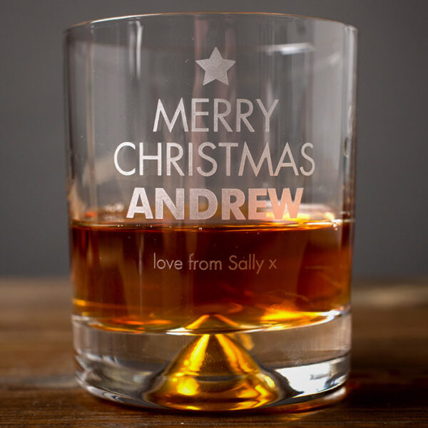 Personalised Whisky Tumbler Merry Christmas