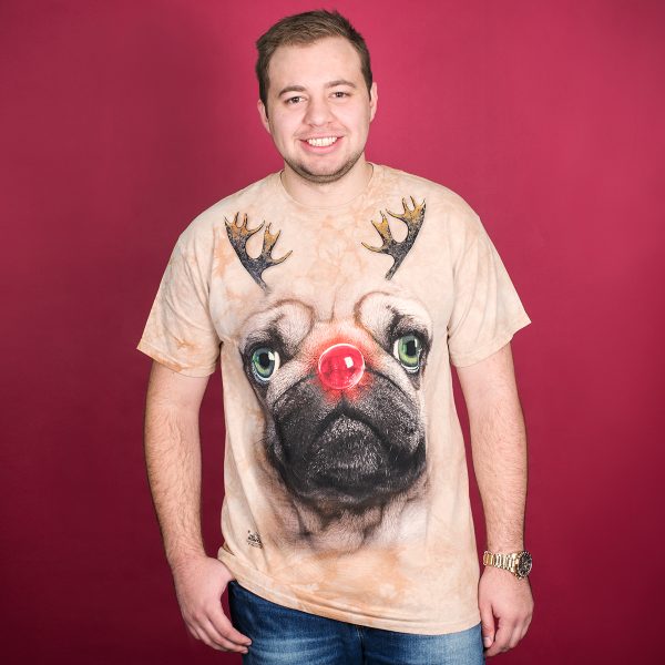Pug Reindeer Christmas T shirt