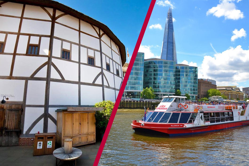 Shakespeare's Globe Guided Tour and Thames River Rover Cruise for Two