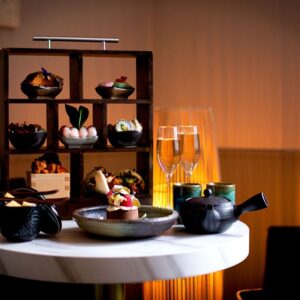 Sushi Afternoon Tea with a Glass of Fizz for Two at Robun