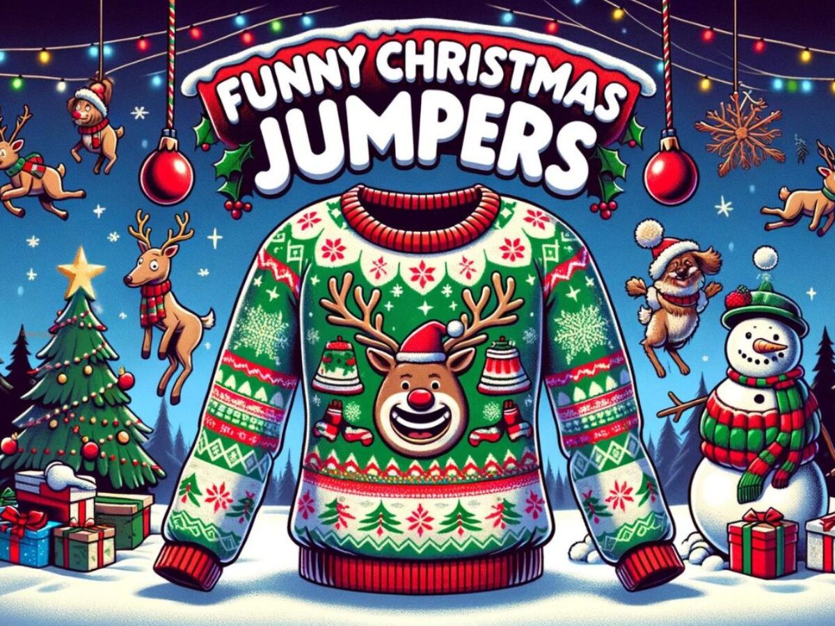 Comical christmas jumpers best sale